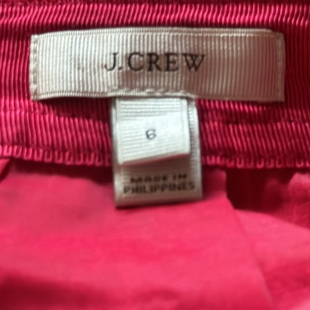 J. Crew red‎ cotton mini skirt nautical post gold tone buttons Sz 6